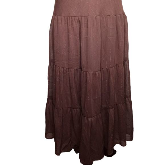 Jonathan Martin Studio Brown Drop Waist Halter Dress - 10 - Picture 3 of 7